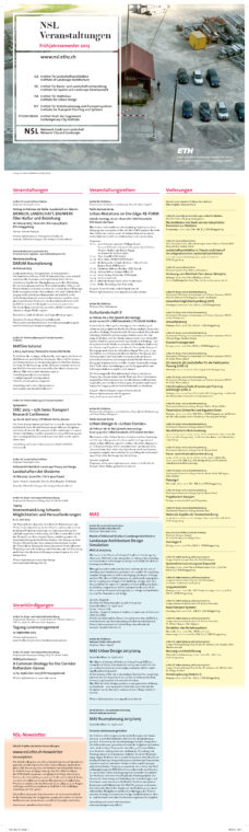 Vollständiges NSL Veranstaltungsplakat Frühlingssemester 2013
