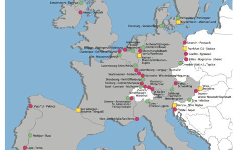 Les régions frontalières urbanisées aux frontières de l'UE à 12 selon CONPASS