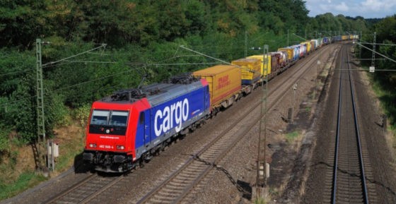 482 049 (SBB Cargo) mit KLV-Zug vor Sprötze (12.09.2009). Mirko Kiefer