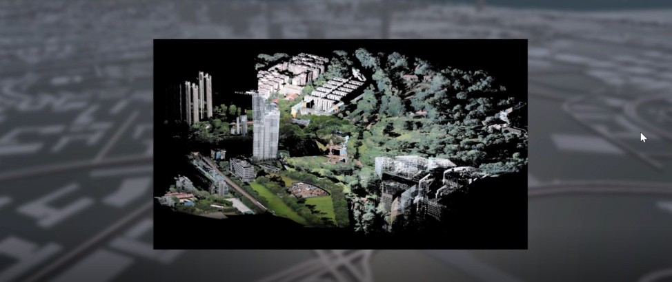 Laser-scanned point-cloud model of the Green Corridor in Singapore © Philipp Urech at the ETH Chair of Prof. Christophe Girot, FCL2 Module for Ecosystem Services in Urban Environments. Visualised in Singapore Views.