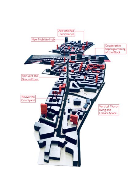 Model with description. Langstrasse with Love: Rogue Urbanism Design Studio, Spring 2018. © ETH Zurich, Urban-Think Tank