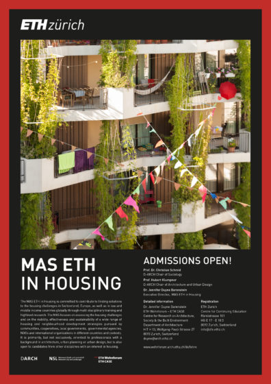 Plakat MAS ETH in Housing