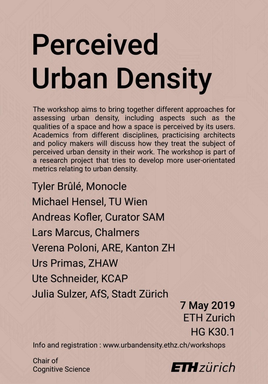 Poster Workshop Perceived Urban Density