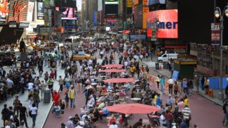 Drei wichtige Plätze konnte Jan Gehl in New York umgestalten, den Columbus Circle, den Herald Square und den Times Square, der hier zu sehen ist. (Bild: Jan Gehl Architects)