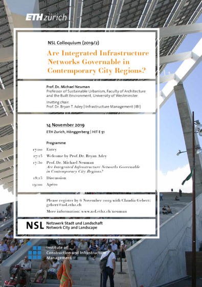 NSL Colloquium: Are Integrated Infrastructure Networks Governable in Contemporary City Regions? Flyer Page 1