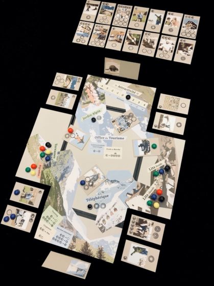 The board game «Game of Cruxes» about adaptation pathways in the Alps (Game design and photo by Ralph Sonderegger, ETH Zurich) 