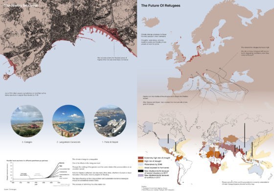 By correlated rising sea levels and refugee flows on global and local levels, Zoé Rüttimann aimed to propose resilience strategies simultaneously addressing both issues. © Zoé Rüttimann