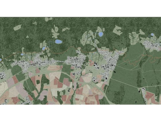 Forest garden city, project for the Jura Mountain parks by Nadina Dollie, Cindy Gloggner and Lea Andermatt © ETH Zürich Architecture of Territory, studio Geneva Unbuilt – Ideas take Root, 2019.