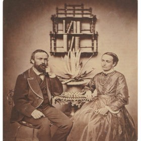 Johanna und Agostino Garbald in Castasegna / Kalotypie 1861 @ Staatsarchiv Chur, Fondazione Garbald