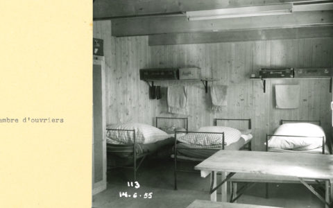 Worker’s room in Moiry, 1955 © Archives d’architure, Genève
