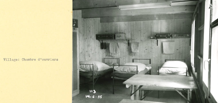Worker’s room in Moiry, 1955 © Archives d’architure, Genève