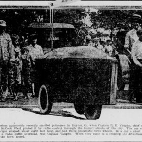 An early driverless car or ‘phantom auto’. Published in The Daily Ardmoreite. August 12, 1921. Source: chroniclingamerica.loc.gov