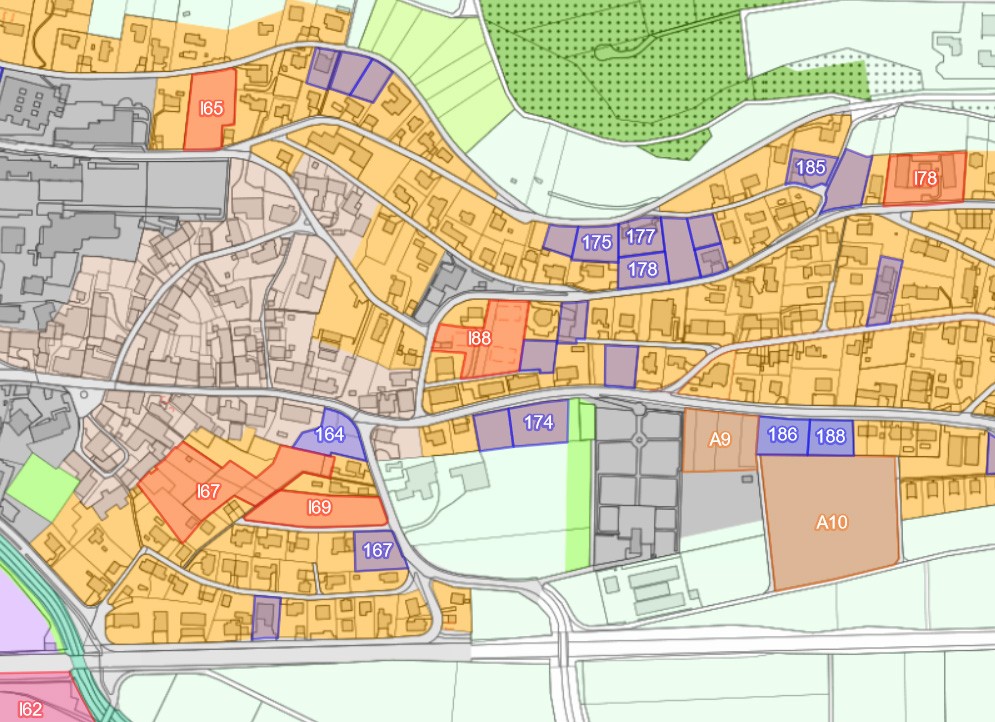 Ausschnitt aus der Raum+ Plattform mit verschiedenen Potentialtypen und den Nutzungszonen. Copyright: Fachstelle Raum+, ETH Zürich