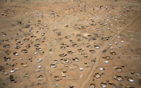 The Muhkjar refugee camp in the Central African Republic is under water, roofs merely visible, Source: Albert Gonzalez Farran UNAMID