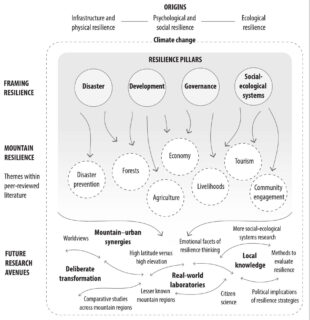 Schematic Drawing of Mountain Resilience: A Systematic Literature Review and Paths to the Future