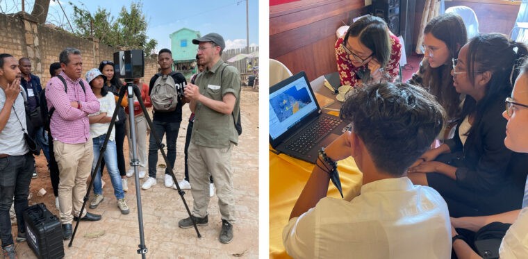 Malagasy and Swiss educators provided instruction to all participants during the seminar week. ETH, IST, and ESSA students worked in mixed groups using the digital models to draw observations of their site of inquiry and form hypotheses for their proposals. © ETH Zürich