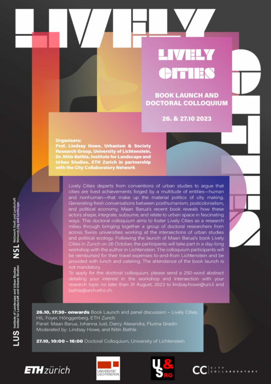 Poster of the Book launch "Lively Cities" in Liechtenstein