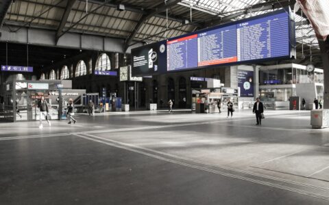 Empty hall at the main station Zurich, Switzerland