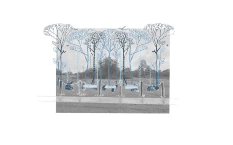 New Orleans, USA: Drawing of Forest Planting, Chair of Being Alive, 2024