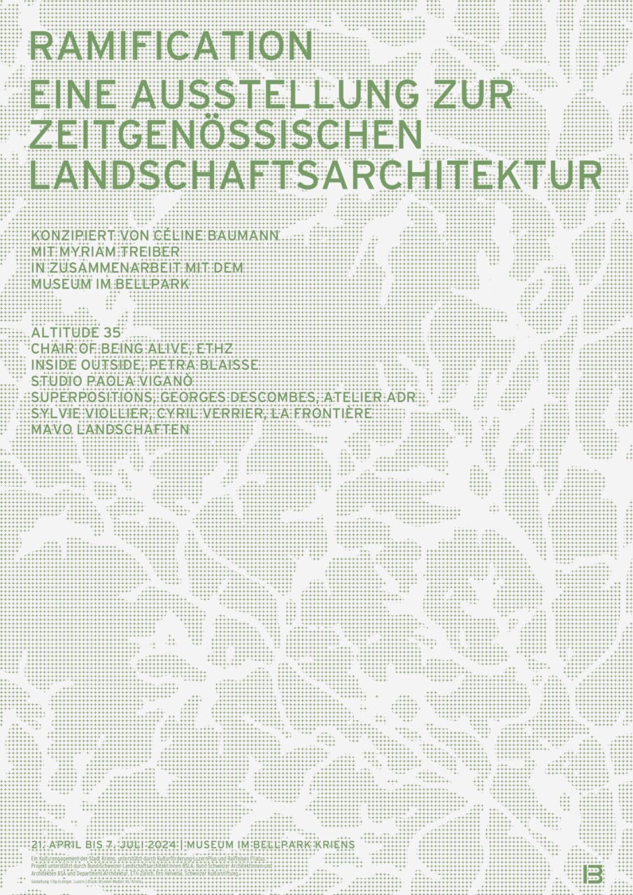 Poster for the exhibition called ramification. all information on the poster is also in the text below.