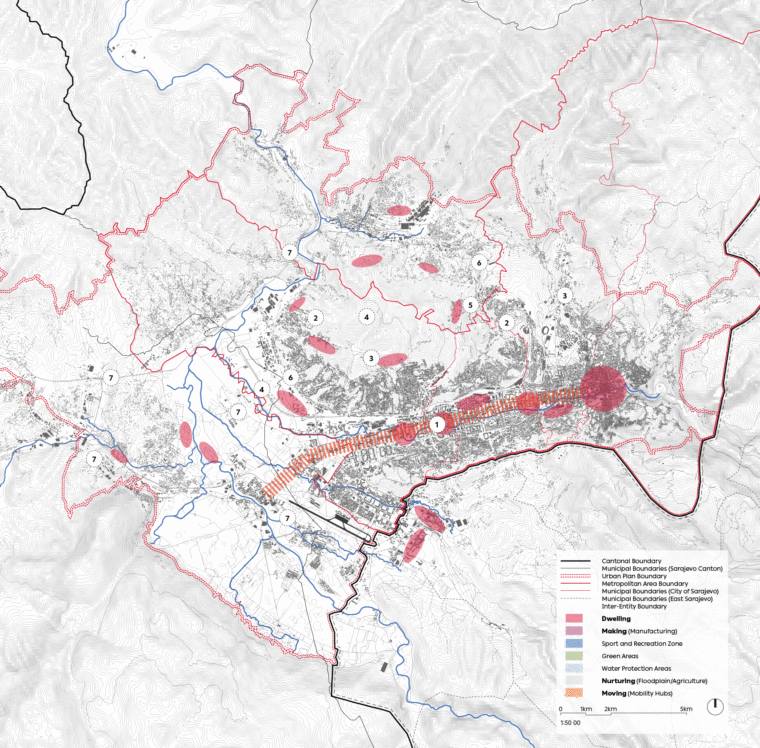 Der neue Masterplan beschreibt die Stadtentwicklung rund um den Stadtberg als grünes Herz. (Plan: Dr. Michael Walczak, ETH Klumpner Chair of Architecture and Urban Design)