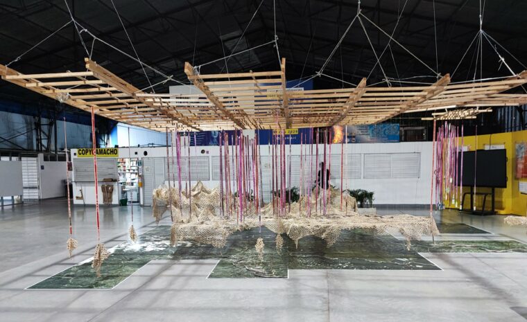 Exhibition of the maquette Awaska Alpa_Woven Territory at Antonio José Camacho University. Image: Santiago del Hierro © ETH Zürich