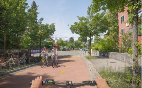 Broad bicycle road with a lot of trees left and right © D-Baug, Nightnurse