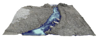 Digitalisiertes physisches Sediment Ablagerungsmodell, Ditital Design Methods II @ ETH Zürich, Professur Voser