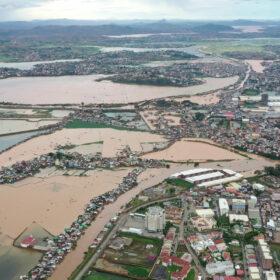 Aerial view of the flooded area in Antananarivo